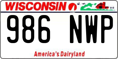 WI license plate 986NWP