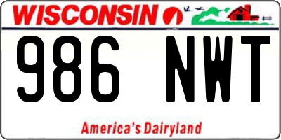 WI license plate 986NWT