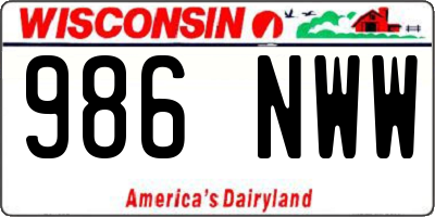 WI license plate 986NWW
