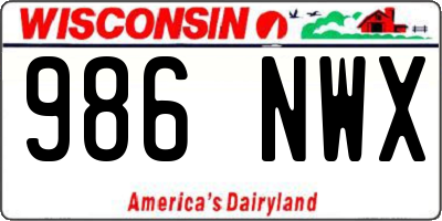 WI license plate 986NWX