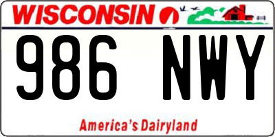 WI license plate 986NWY