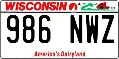 WI license plate 986NWZ