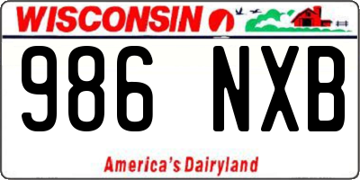 WI license plate 986NXB