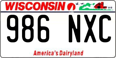 WI license plate 986NXC