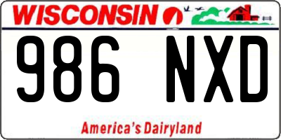 WI license plate 986NXD