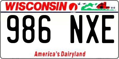 WI license plate 986NXE