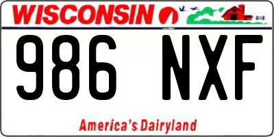 WI license plate 986NXF