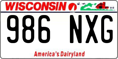 WI license plate 986NXG