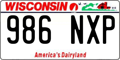 WI license plate 986NXP