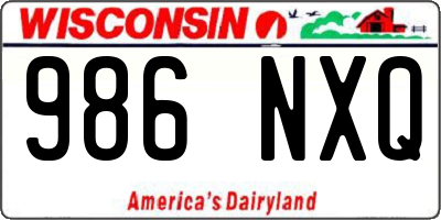 WI license plate 986NXQ