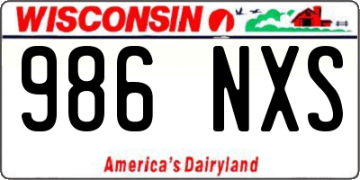WI license plate 986NXS
