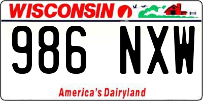 WI license plate 986NXW