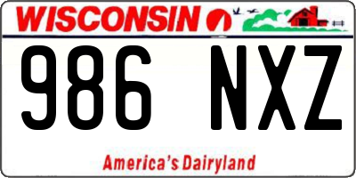 WI license plate 986NXZ