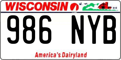 WI license plate 986NYB