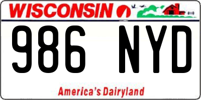 WI license plate 986NYD