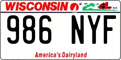 WI license plate 986NYF