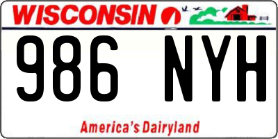 WI license plate 986NYH