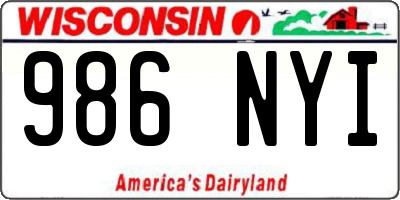 WI license plate 986NYI