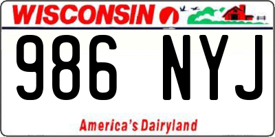 WI license plate 986NYJ