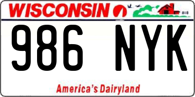 WI license plate 986NYK