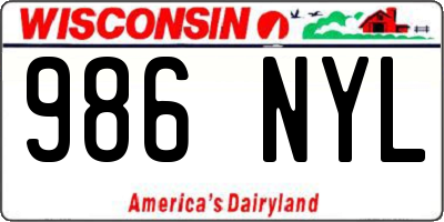WI license plate 986NYL
