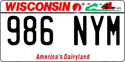 WI license plate 986NYM