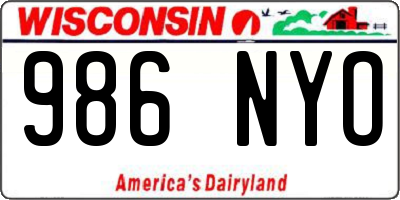 WI license plate 986NYO