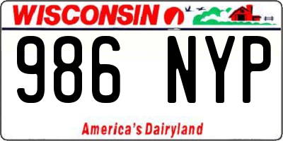 WI license plate 986NYP