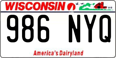 WI license plate 986NYQ