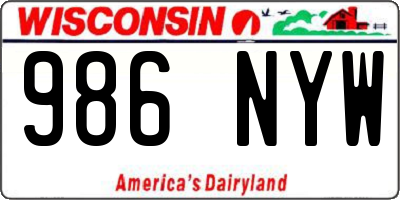 WI license plate 986NYW