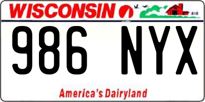 WI license plate 986NYX