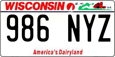 WI license plate 986NYZ