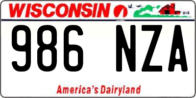 WI license plate 986NZA
