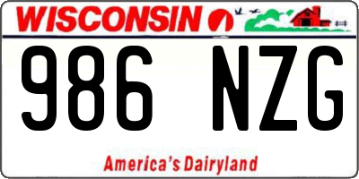 WI license plate 986NZG