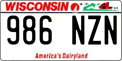 WI license plate 986NZN