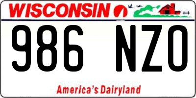 WI license plate 986NZO