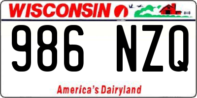 WI license plate 986NZQ