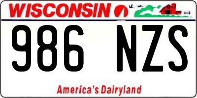 WI license plate 986NZS