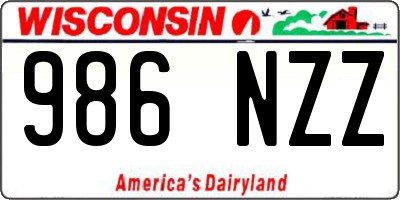 WI license plate 986NZZ