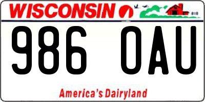 WI license plate 986OAU