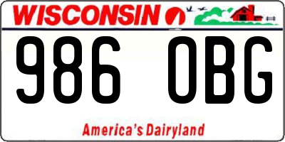 WI license plate 986OBG