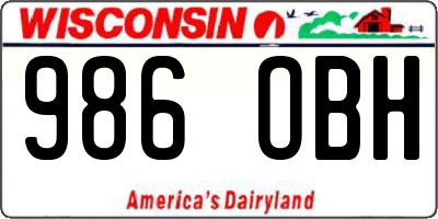 WI license plate 986OBH