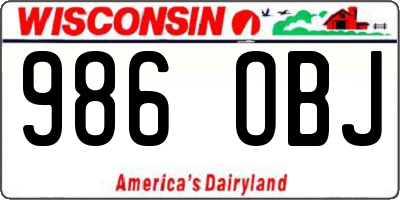 WI license plate 986OBJ