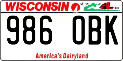 WI license plate 986OBK