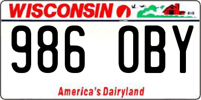 WI license plate 986OBY
