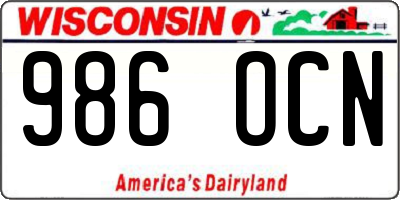 WI license plate 986OCN