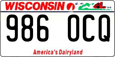 WI license plate 986OCQ