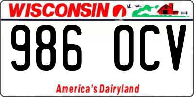 WI license plate 986OCV