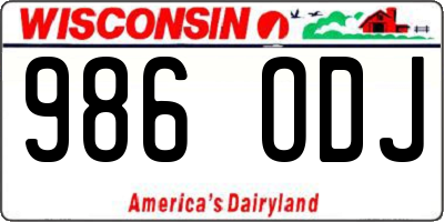 WI license plate 986ODJ