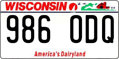 WI license plate 986ODQ